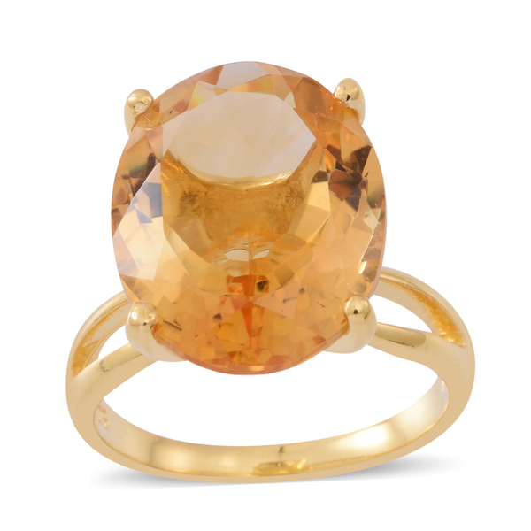 Very Rare Size AAA Uruguay Citrine (Ovl 20X15) Ring in Yellow Gold ...