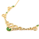 Rachel Galley Venom (Snakes) Collection - Green Jade Necklace (Size 20 with 4 inch Extender) in Yellow Gold Overlay Sterling Silver 5.51 Ct, Silver wt 31.00 Gms