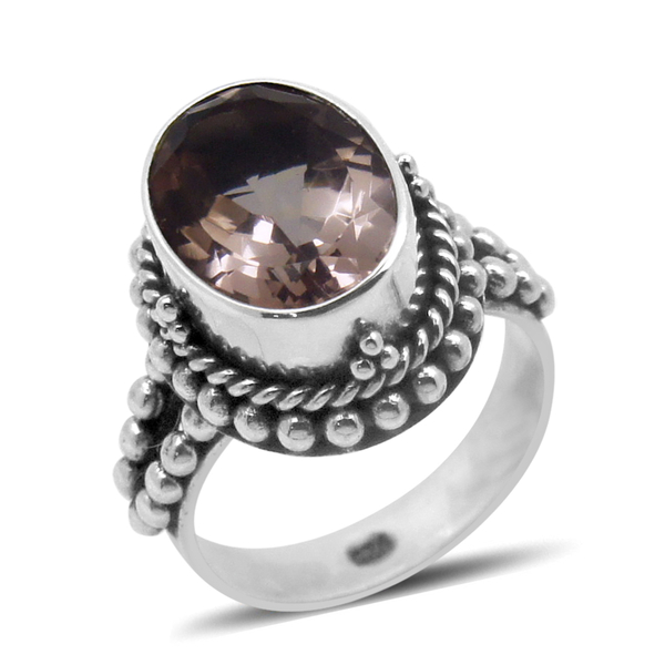 Royal Bali Collection Blush Triplet Quartz (Ovl) Solitaire Ring in Sterling Silver 5.500 Ct.
