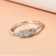 GP Italian Garden Collection - Diamond and Kanchanaburi Blue Sapphire Ring in Platinum Overlay Sterl