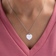 Personalised Engraved Name and Birthflower Heart Pendant with Chain in Silver, Size 18"
