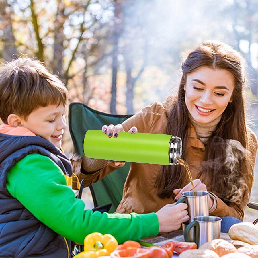 Hot and Cold Flask with Tea Infuser (Size 23x6cm - 500ml) - Neon Green