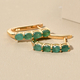 Socoto Emerald Hoop Earrings in 14K Gold Overlay Sterling Silver 1.27 Ct.