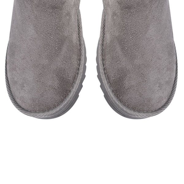 GURU Womens Winter Suede Fluffy Ankle Boots Grey