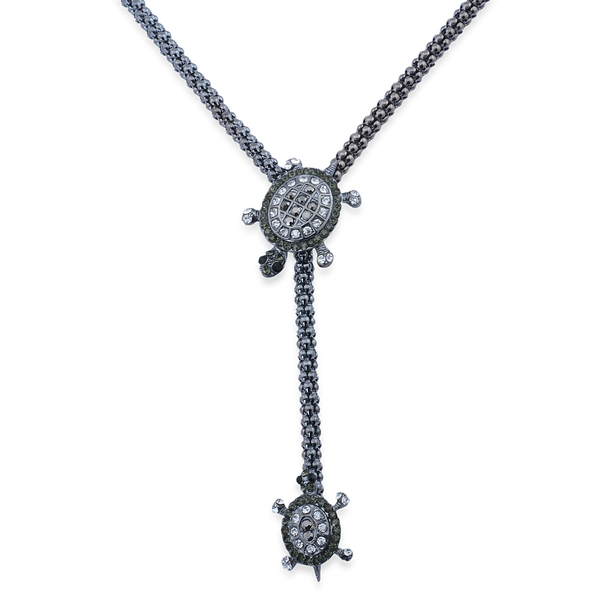 Multi Colour Austrian Crystal Necklace (Size 36) in Black Tone