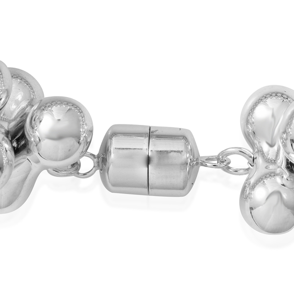 Designer Inspired Sterling Silver Bracelet with Magnetic Clasp (Size 8). Silver Wt 68.44 Gms