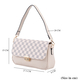 PASSAGE Checker Pattern Baguette Bag with Shoulder Strap (Size 28x15x8 Cm) - Beige