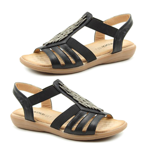 Heavenly Feet Agneta Womens Sandal in Black (Size 3)