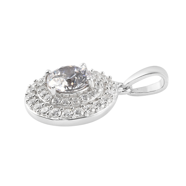 Lustro Stella Sterling Silver Pendant Made with Finest CZ 5.11 Ct.