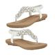 Lotus Daisy White Flat Toe-Post Sandals (Size 4)