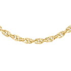 Hatton Garden Close Out Deal- Italian Made 9K Yellow Gold Diamond Cut Prince of Wales Necklace (Size