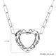 RACHEL GALLEY Amore Collection - Rhodium Overlay Sterling Silver Heart Paperclip Necklace (Size - 20)