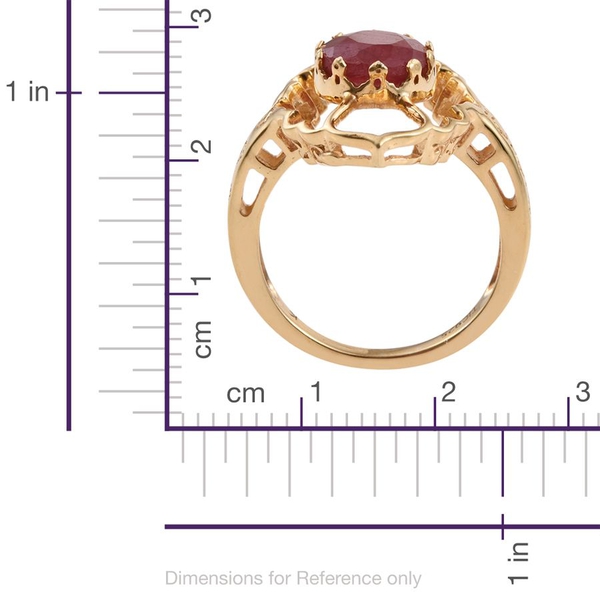 Enhanced Ruby (Ovl) Ring in 14K Gold Overlay Sterling Silver 3.000 Ct.