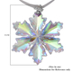 Simulated White AB Crystal Snowflake Charm in Silver Tone