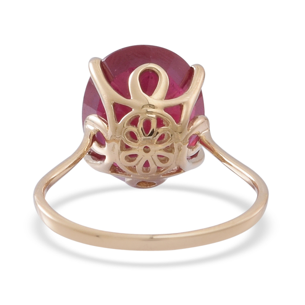 9K Y Gold African Ruby (Ovl) Solitaire Ring 6.500 Ct.