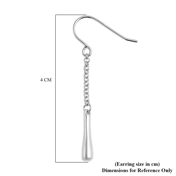 LucyQ Drip Collection - Hook Earrings in Rhodium Overlay Sterling Silver