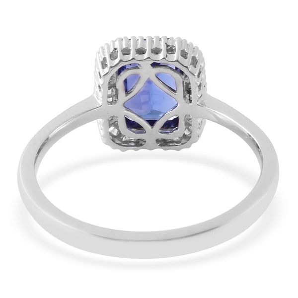 RHAPSODY 950 Platinum 3.25 Ct. Octagon AAAA Tanzanite Halo Ring with Diamond VS E-F