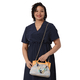 LA MAREY Wooden Clasp Handbag in Blue & Multi (Size 26.5x7x21 Cm)