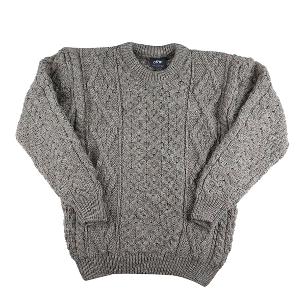ARAN 100% Pure New Wool Sweater grey