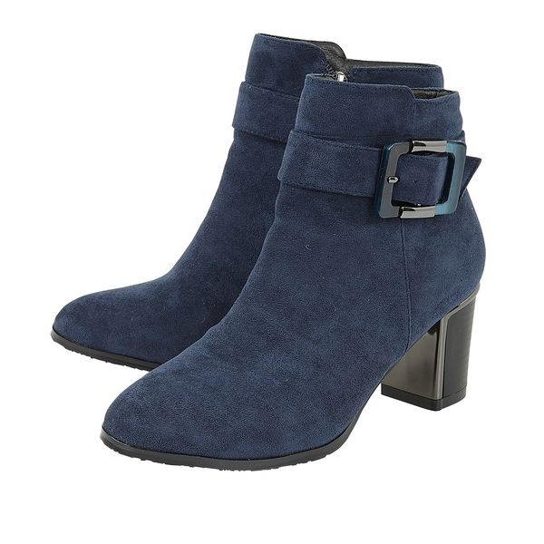 Lotus CHARLOTTE Heeled Ankled Boots with Buckle (Size 5) - Navy