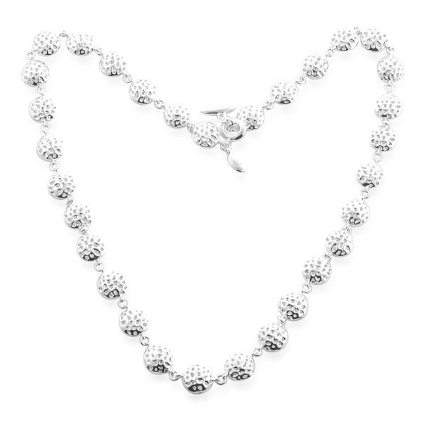 RACHEL GALLEY Sterling Silver Globe Necklace (Size 20), Silver wt 50.85 Gms.
