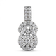 Lustro Stella Platinum Overlay Sterling Silver Cluster Pendant Made with Finest CZ 2.05 Ct.
