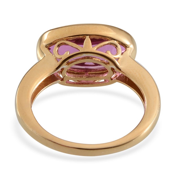 Kunzite Colour Quartz (Ovl) olitaire Ring in 14K Gold Overlay Sterling Silver 8.000 Ct.