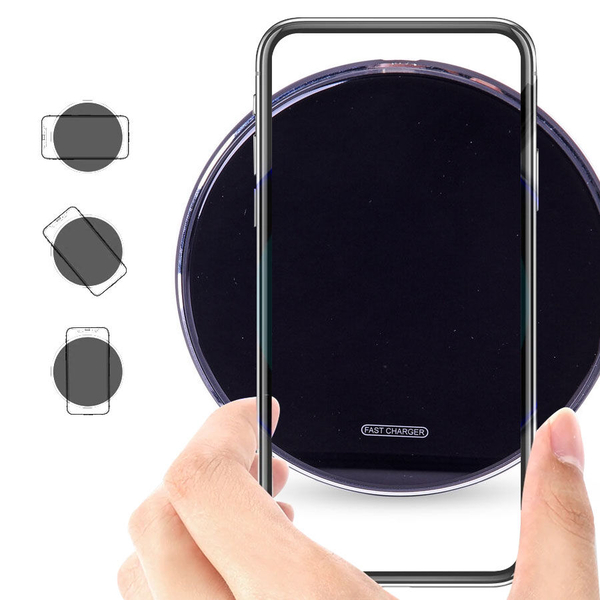 Smart Wireless Charging Pad (Size 10x10cm) - Black