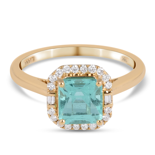 ILIANA 18K Yellow Gold AAAA Boyaca Colombian Emerald and Diamond (SI/G-H) Ring 1.80 Ct.