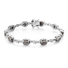 Meteorite and Natural Cambodian Zircon Bracelet (Size 8) in Platinum Overlay Sterling Silver 35.85 C