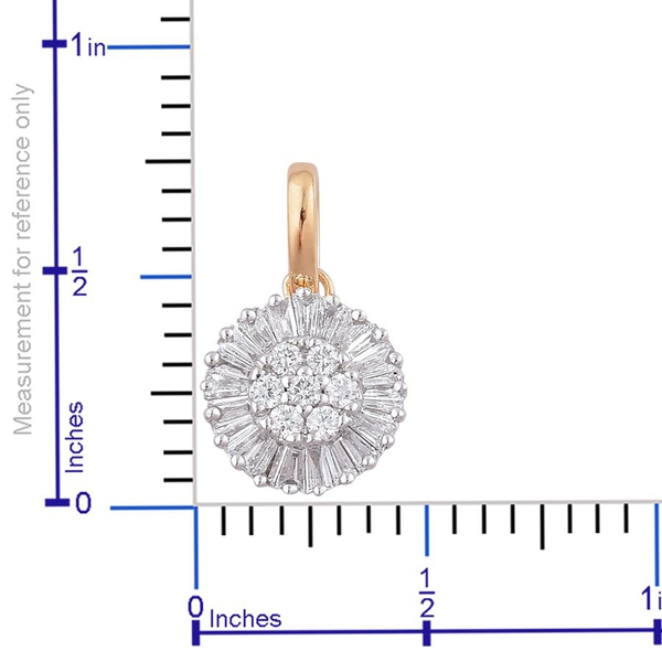 ILIANA 18K Yellow Gold IGI Certified Diamond (Rnd) (SI G-H) Floral Pendant 0.500 Ct.