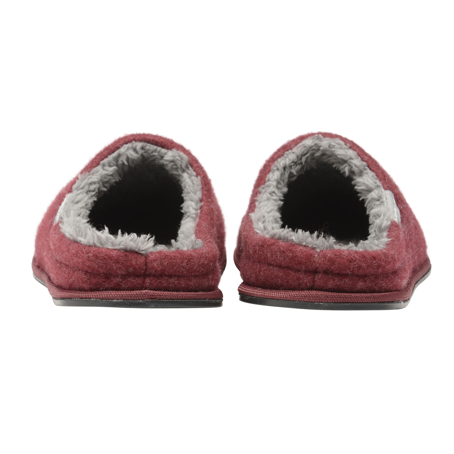 Dunlop Mens Antler Slipper Mules (Size 11) - Burgundy and Grey