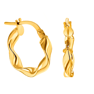 9K Yellow Gold Twisted Creole Earrings