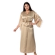 Super Auction- 100% Mulberry Silk Long Robe with Kimono Style Sleeves with Lace  in Gift Box (Size S-M / 10-12) - Gold
