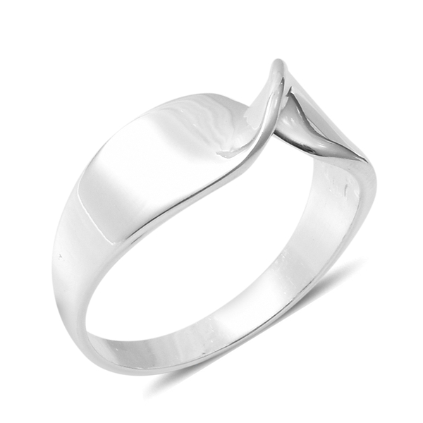 Designer Inspired- High Polished Sterling Silver Twist Ring, Silver wt 3.69 Gms.