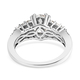 Moissanite Ring in Platinum Overlay Sterling Silver 1.98 Ct.