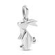 Origami Bunny Pendant in Platinum Overlay Sterling Silver
