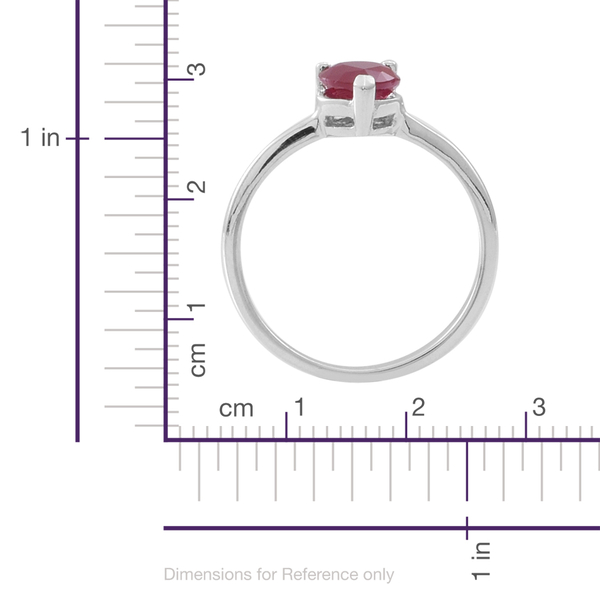 ILIANA 18K W Gold Ruby (Hrt) Solitaire Ring 1.000 Ct.