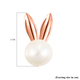 Freshwater Pearl Bunny Stud Earrings (with Push Back) in Rose Gold Overlay Sterling Silver