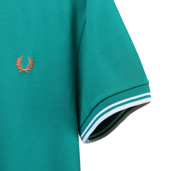 Fred Perry Twin Tipped Polo T-Shirt (Size L -Chest 44) - Green