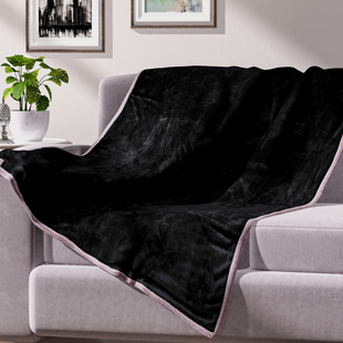 Soft Flannel Sherpa Blanket - Black