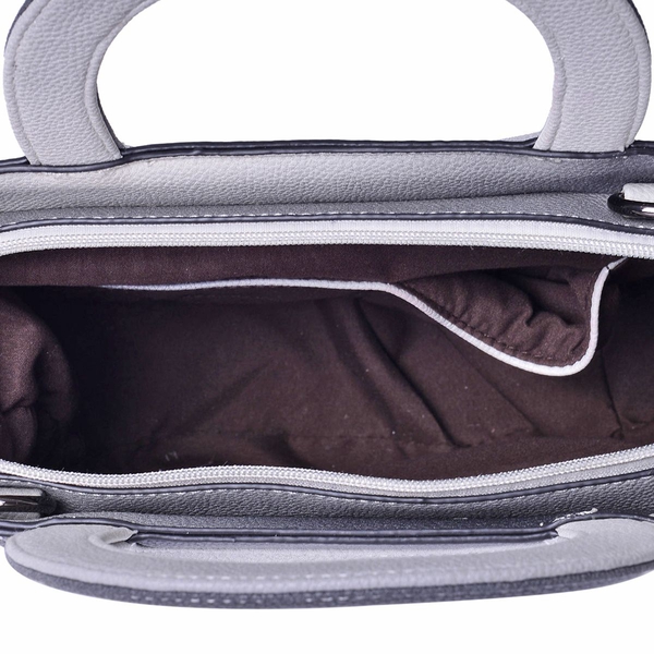 Grey Colour Tote Bag with Adjustable Shoulder Strap (Size 29x24.5x11 Cm)