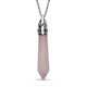 2 Piece Set - Rose Quartz Pendant with Chain (Size 20 with 2 inch Extender) and Earrings With Hook in Silver Tone