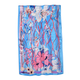 LA MAREY 100% Mulberry Silk Blue Floral Print Scarf  in Gift Box (165x50cm)
