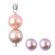 2 Piece Set - Anhui Purple Pearl Stud Earrings (with Push Back) and Pendant in Rhodium Overlay Sterl