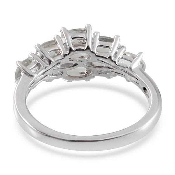 Espirito Santo Aquamarine (Ovl) Ring in Platinum Overlay Sterling Silver 1.750 Ct.
