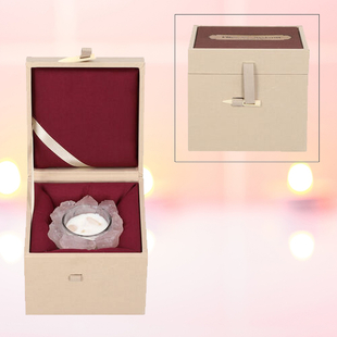 The 5th season Rose Quartz Candle with Wooden Gift Box in Pink (Fragrance : Shine-Muscat)