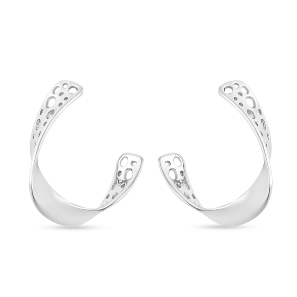 RACHEL GALLEY Warp Collection- Rhodium Overlay Sterling Silver Earrings (with Push Back), Silver Wt.