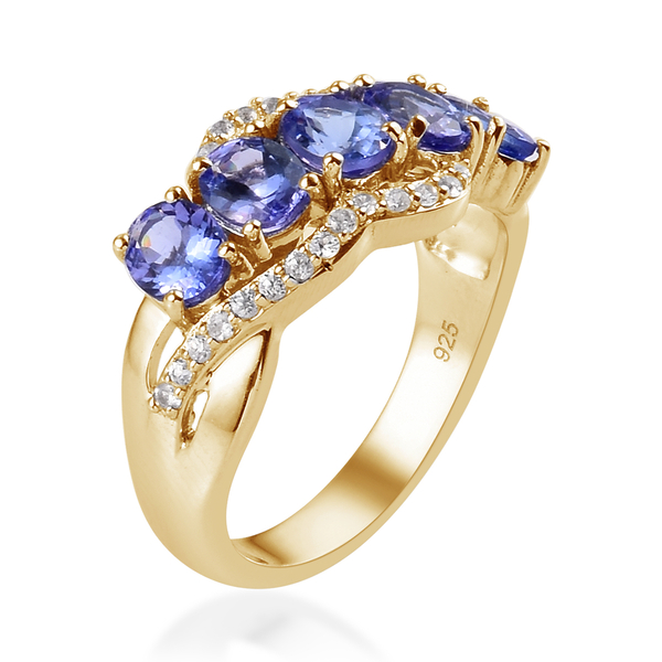 Personalised Engravable Tanzanite and Zircon Ring