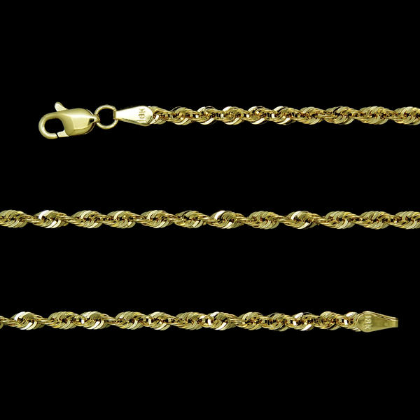 JCK Vegas Collection  18K Yellow Gold Rope Chain Long Necklace Size 32 Inch, 6.30 Gms.